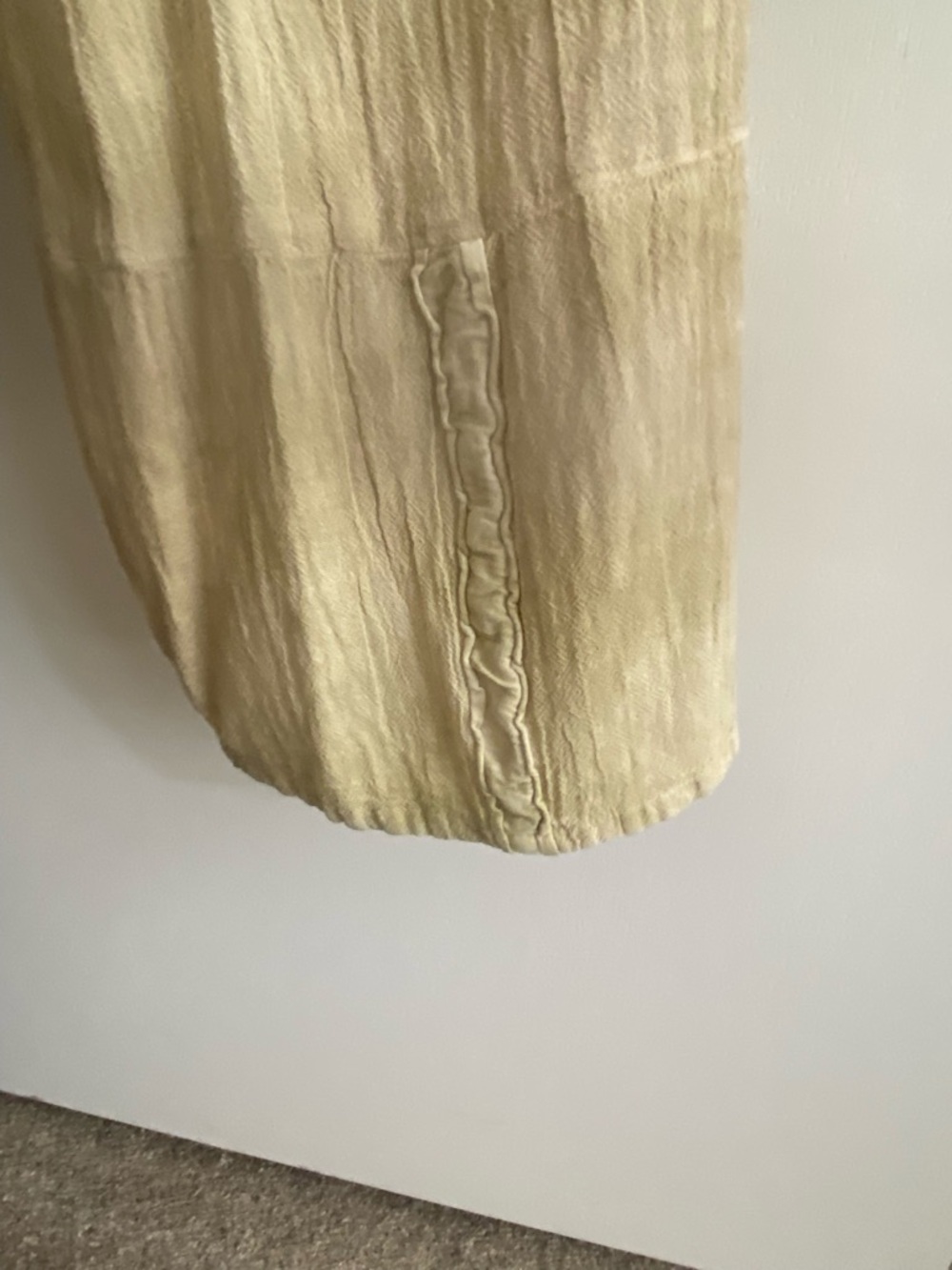 Oh My Gauze! Two piece Beige Textured V-Neck Top and wide leg pants. - Picture 7 of 9